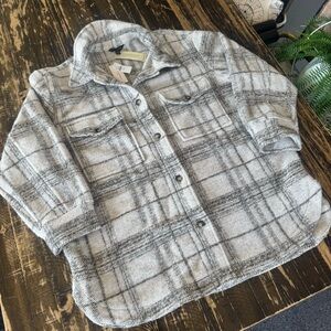 NWT 💫 Banana Republic Plaid Overshirt Jacket – Size L Petite (New With Tags)
